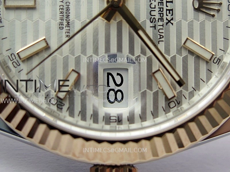 DateJust 41 126331 904L SS RG VSF 1:1 Best Edition Motif Gray Fluted Dial on Jubilee Bracelet VS3235