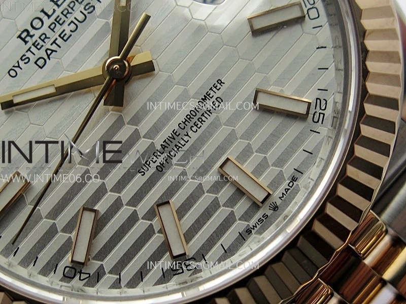 DateJust 41 126331 904L SS RG VSF 1:1 Best Edition Motif Gray Fluted Dial on Jubilee Bracelet VS3235