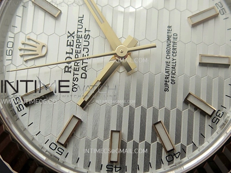 DateJust 41 126331 904L SS RG VSF 1:1 Best Edition Motif Gray Fluted Dial on Jubilee Bracelet VS3235