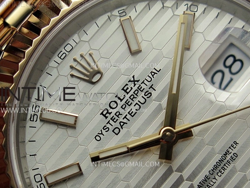 DateJust 41 126331 904L SS RG VSF 1:1 Best Edition Motif Gray Fluted Dial on Jubilee Bracelet VS3235
