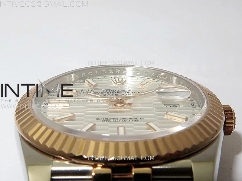 DateJust 41 126331 904L SS RG VSF 1:1 Best Edition Motif Gray Fluted Dial on Jubilee Bracelet VS3235