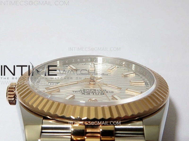 DateJust 41 126331 904L SS RG VSF 1:1 Best Edition Motif Gray Fluted Dial on Jubilee Bracelet VS3235