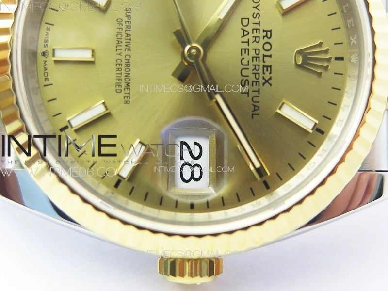 DateJust 36 904L SS YG 126233 VSF 1:1 Best Edition Gold Stick Dial on Jubilee Bracelet VS3235
