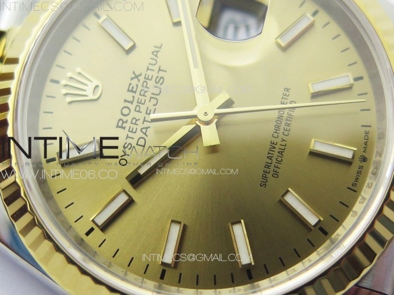 DateJust 36 904L SS YG 126233 VSF 1:1 Best Edition Gold Stick Dial on Jubilee Bracelet VS3235