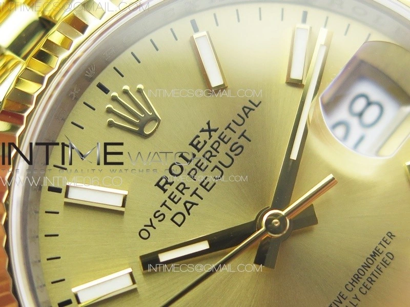 DateJust 36 904L SS YG 126233 VSF 1:1 Best Edition Gold Stick Dial on Jubilee Bracelet VS3235