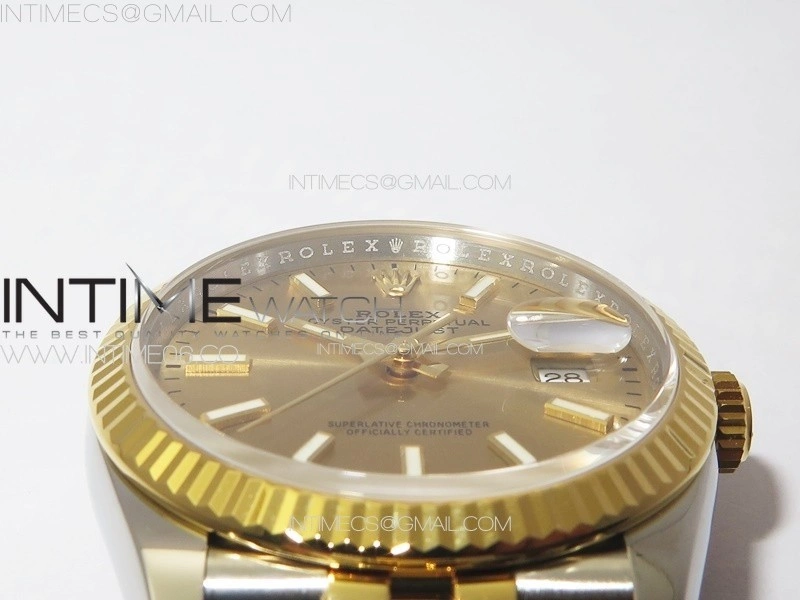DateJust 36 904L SS YG 126233 VSF 1:1 Best Edition Gold Stick Dial on Jubilee Bracelet VS3235