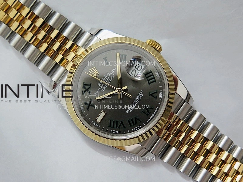 DateJust 126233 36mm 904L SS YG AR+F 1:1 Best Edition Gray Dial Roman Marker On Jubilee Bracelet DD3235