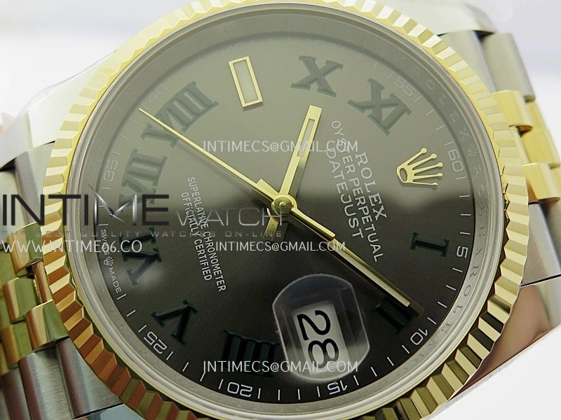 DateJust 126233 36mm 904L SS YG AR+F 1:1 Best Edition Gray Dial Roman Marker On Jubilee Bracelet DD3235