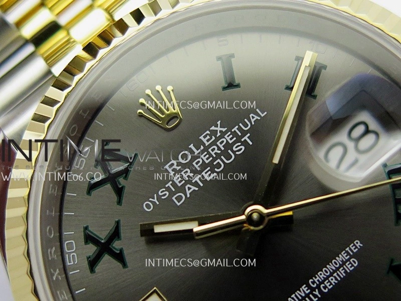 DateJust 126233 36mm 904L SS YG AR+F 1:1 Best Edition Gray Dial Roman Marker On Jubilee Bracelet DD3235