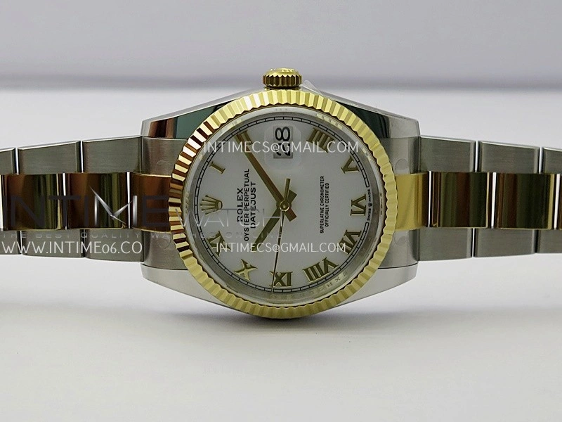 DateJust 126233 36mm 904L SS YG AR+F 1:1 Best Edition White Dial Roman Marker On Oyster Bracelet DD3235