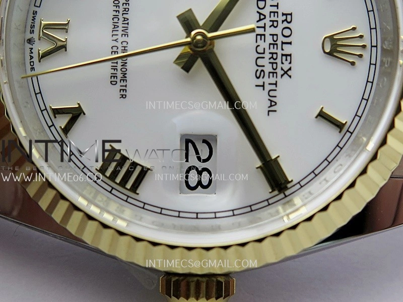 DateJust 126233 36mm 904L SS YG AR+F 1:1 Best Edition White Dial Roman Marker On Oyster Bracelet DD3235