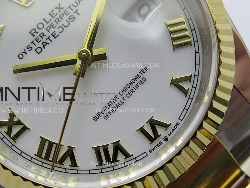DateJust 126233 36mm 904L SS YG AR+F 1:1 Best Edition White Dial Roman Marker On Oyster Bracelet DD3235