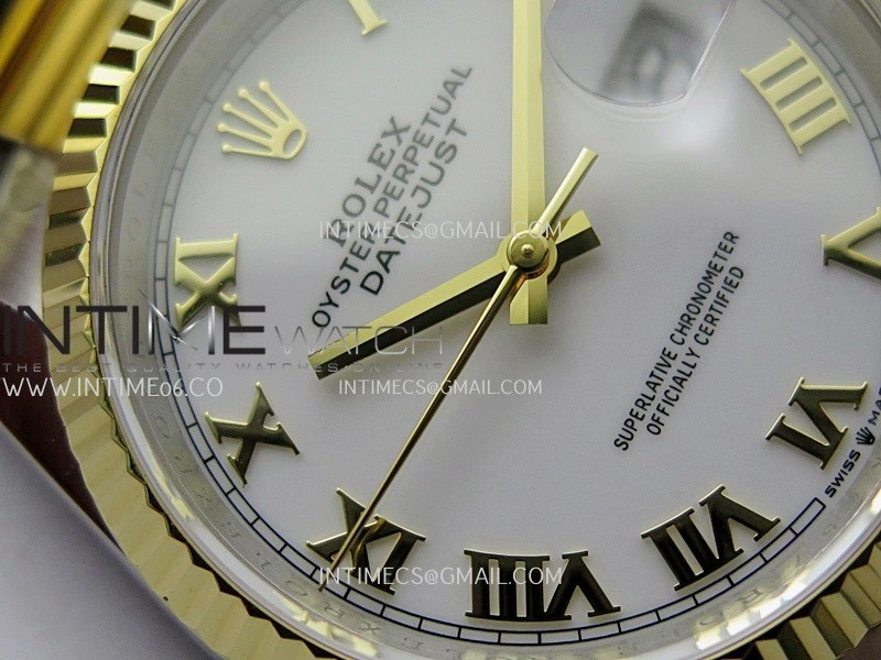 DateJust 126233 36mm 904L SS YG AR+F 1:1 Best Edition White Dial Roman Marker On Oyster Bracelet DD3235
