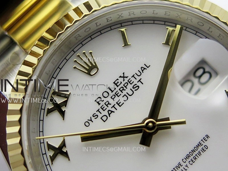 DateJust 126233 36mm 904L SS YG AR+F 1:1 Best Edition White Dial Roman Marker On Oyster Bracelet DD3235