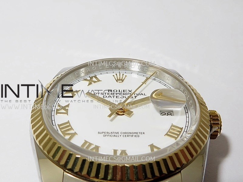 DateJust 126233 36mm 904L SS YG AR+F 1:1 Best Edition White Dial Roman Marker On Oyster Bracelet DD3235