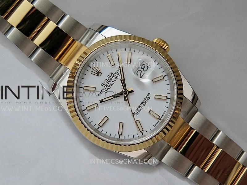 DateJust 126233 36mm 904L SS YG AR+F 1:1 Best Edition White Dial Stick Marker On Oyster Bracelet DD3235