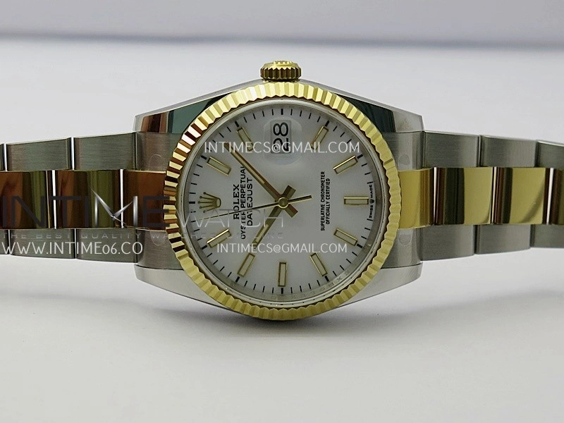 DateJust 126233 36mm 904L SS YG AR+F 1:1 Best Edition White Dial Stick Marker On Oyster Bracelet DD3235