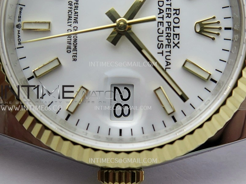 DateJust 126233 36mm 904L SS YG AR+F 1:1 Best Edition White Dial Stick Marker On Oyster Bracelet DD3235