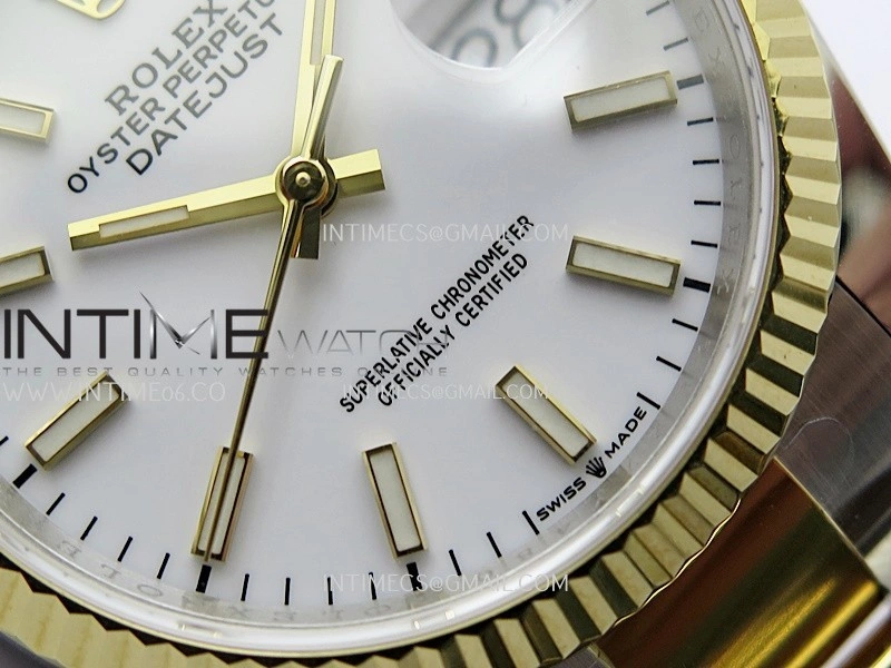 DateJust 126233 36mm 904L SS YG AR+F 1:1 Best Edition White Dial Stick Marker On Oyster Bracelet DD3235