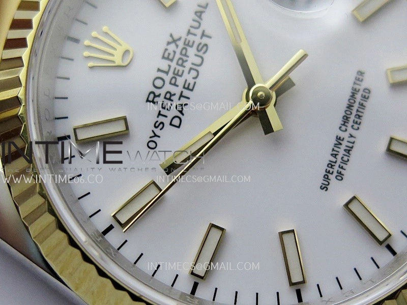 DateJust 126233 36mm 904L SS YG AR+F 1:1 Best Edition White Dial Stick Marker On Oyster Bracelet DD3235