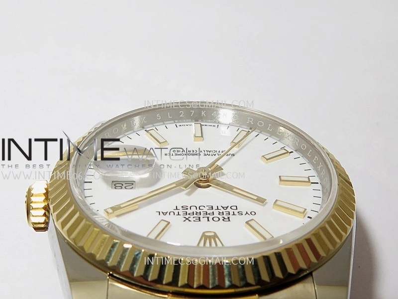 DateJust 126233 36mm 904L SS YG AR+F 1:1 Best Edition White Dial Stick Marker On Oyster Bracelet DD3235