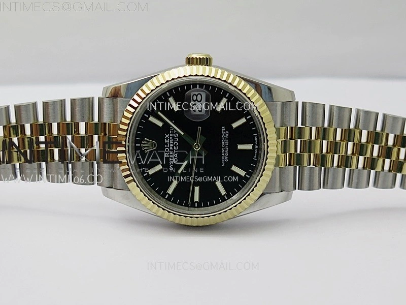 DateJust 126233 904L SS YG JDF 1:1 Best Edition Black Dial Stick Markers on Jubilee SS YG Bracelet