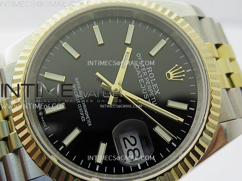 DateJust 126233 904L SS YG JDF 1:1 Best Edition Black Dial Stick Markers on Jubilee SS YG Bracelet