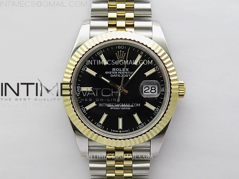DateJust 126333 904L SS YG JDF 1:1 Best Edition Black Dial Stick Markers on Jubilee SS YG Bracelet