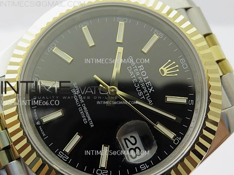 DateJust 126333 904L SS YG JDF 1:1 Best Edition Black Dial Stick Markers on Jubilee SS YG Bracelet