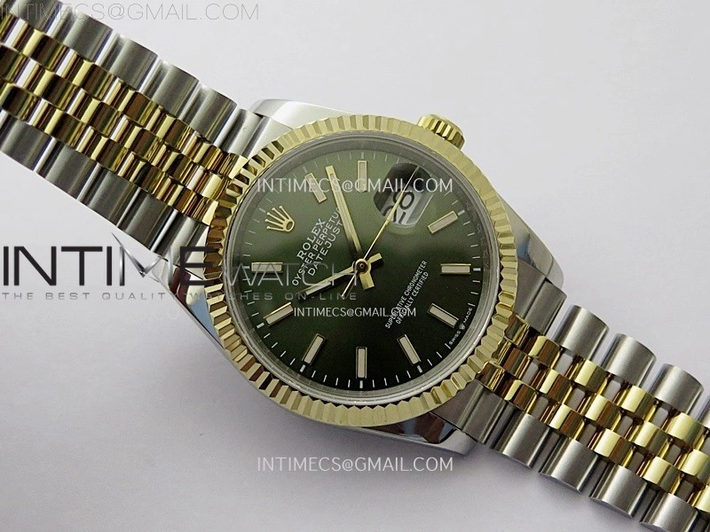 DateJust 126233 904L SS YG JDF 1:1 Best Edition Green Dial Stick Markers on Jubilee SS YG Bracelet