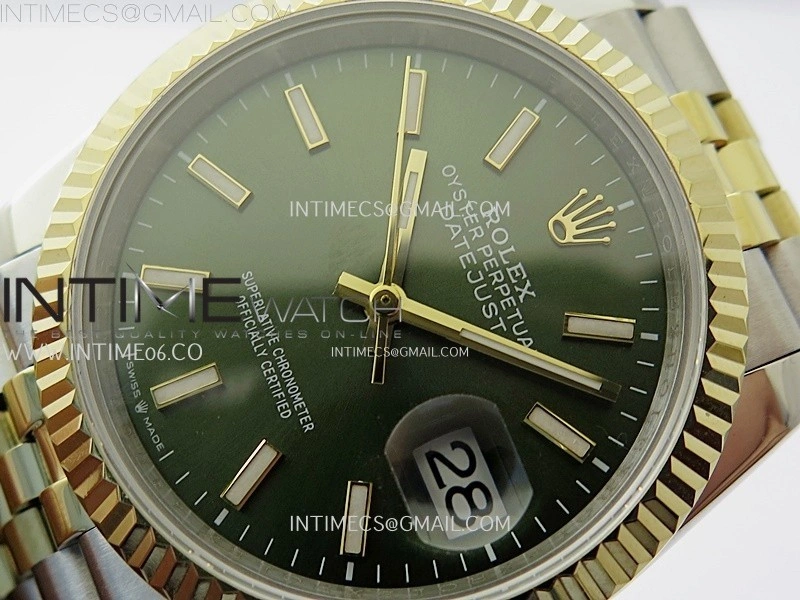 DateJust 126233 904L SS YG JDF 1:1 Best Edition Green Dial Stick Markers on Jubilee SS YG Bracelet
