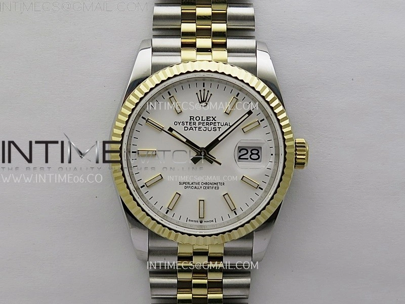DateJust 126233 904L SS YG JDF 1:1 Best Edition White Dial Stick Markers on Jubilee SS YG Bracelet