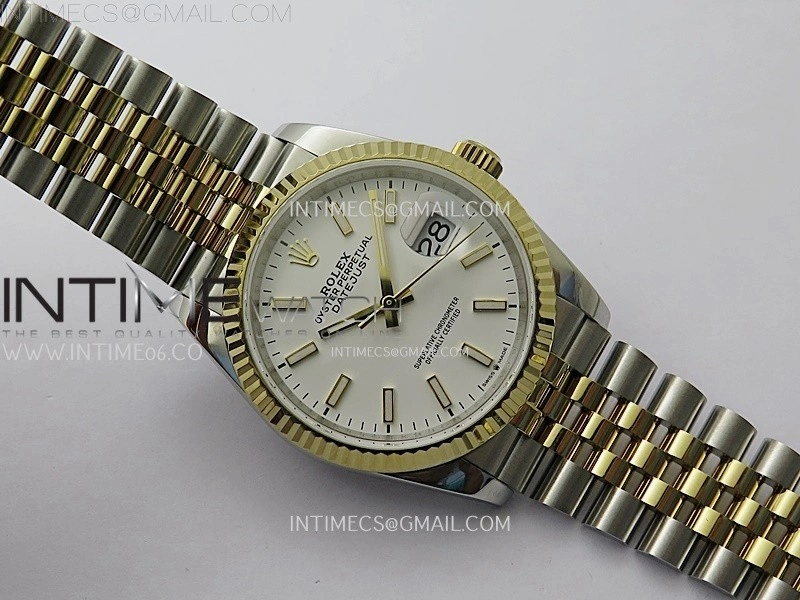 DateJust 126233 904L SS YG JDF 1:1 Best Edition White Dial Stick Markers on Jubilee SS YG Bracelet