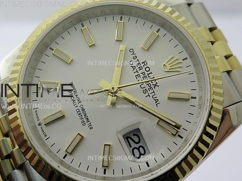 DateJust 126233 904L SS YG JDF 1:1 Best Edition White Dial Stick Markers on Jubilee SS YG Bracelet