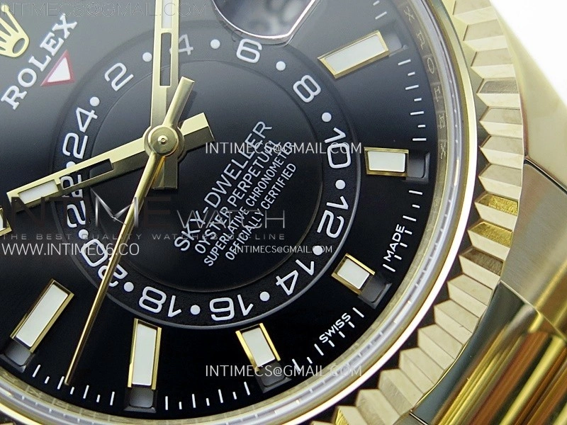 Sky-Dweller 326934 904L YG Noob 1:1 Best Edition Black Dial on SS Oyster Bracelet Asian 23J to 9001