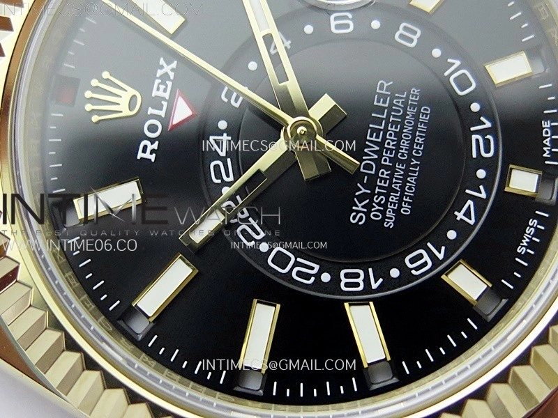 Sky-Dweller 326934 904L YG Noob 1:1 Best Edition Black Dial on SS Oyster Bracelet Asian 23J to 9001