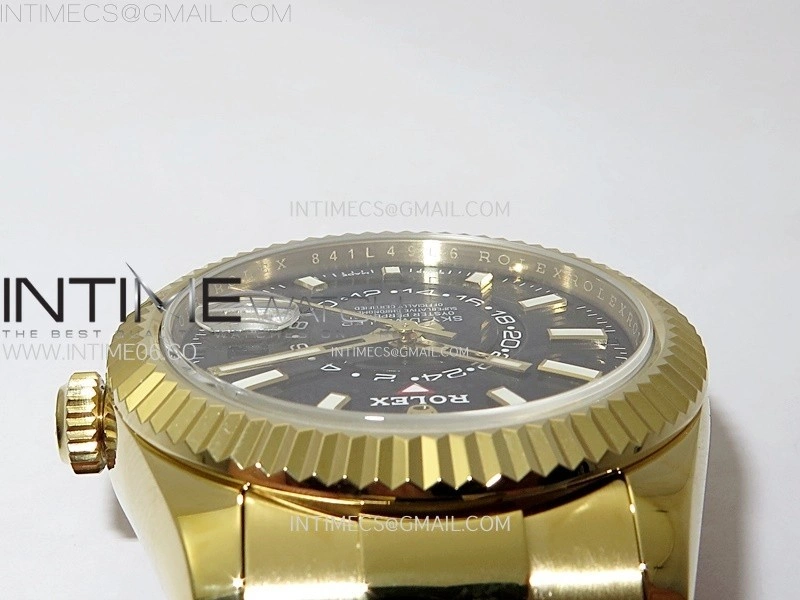 Sky-Dweller 326934 904L YG Noob 1:1 Best Edition Black Dial on SS Oyster Bracelet Asian 23J to 9001