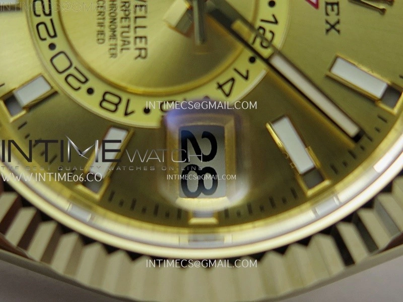 Sky-Dweller 326935 904L YG Noob 1:1 Best Edition Gold Dial on YG Jubilee Bracelet Asian 23J to 9001