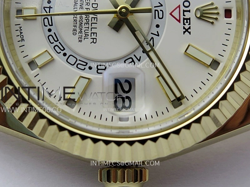 Sky-Dweller 326934 904L YG Noob 1:1 Best Edition White Dial on SS Oyster Bracelet Asian 23J to 9001