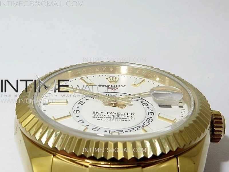 Sky-Dweller 326934 904L YG Noob 1:1 Best Edition White Dial on SS Oyster Bracelet Asian 23J to 9001