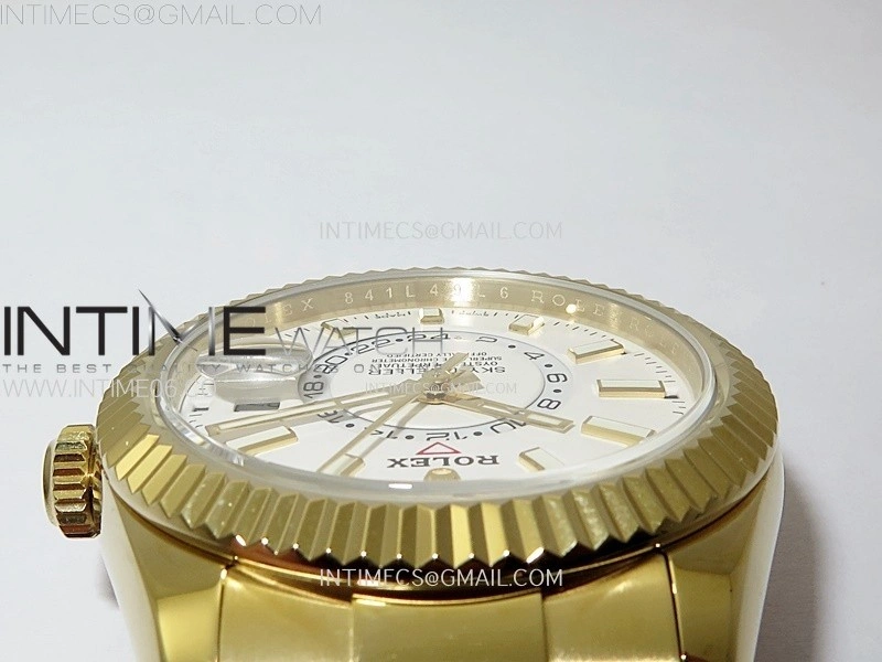 Sky-Dweller 326934 904L YG Noob 1:1 Best Edition White Dial on SS Oyster Bracelet Asian 23J to 9001