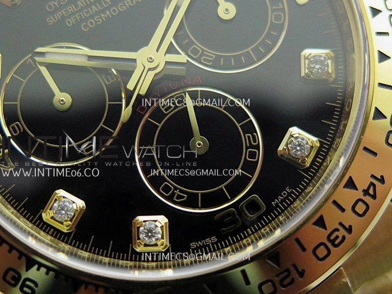 Daytona 116508 904L YG VF 1:1 Best Edition Black Dial Diamond Marker On 904L YG Bracelet DD4130