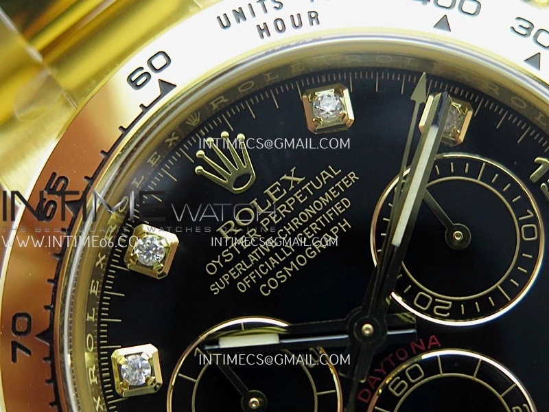Daytona 116508 904L YG VF 1:1 Best Edition Black Dial Diamond Marker On 904L YG Bracelet DD4130