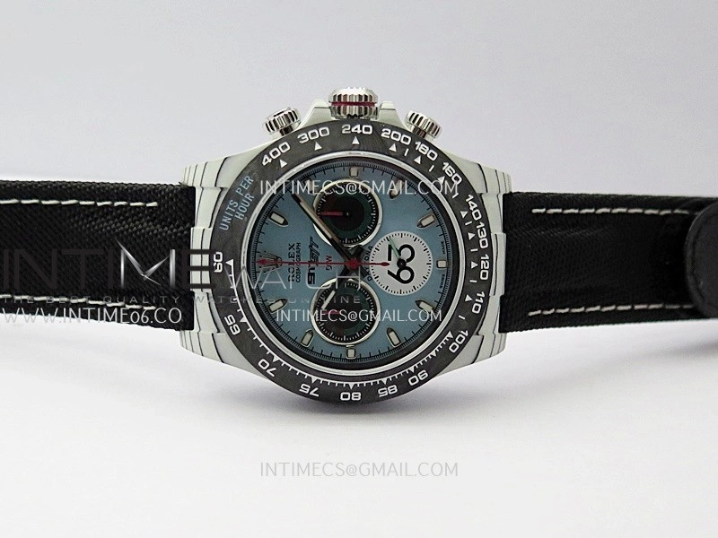 Daytona DIW Porsche 911 S T White Carbon SONIC 1:1 Best Edition Blue Dial on Black Nylon Strap SA4130