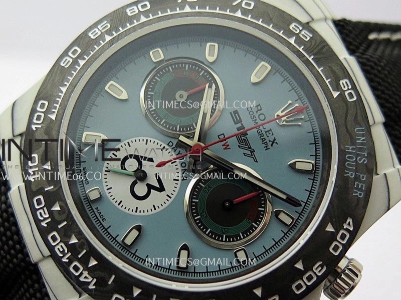 Daytona DIW Porsche 911 S T White Carbon SONIC 1:1 Best Edition Blue Dial on Black Nylon Strap SA4130