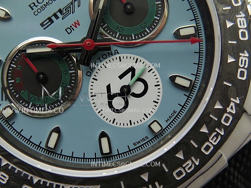 Daytona DIW Porsche 911 S T White Carbon SONIC 1:1 Best Edition Blue Dial on Black Nylon Strap SA4130