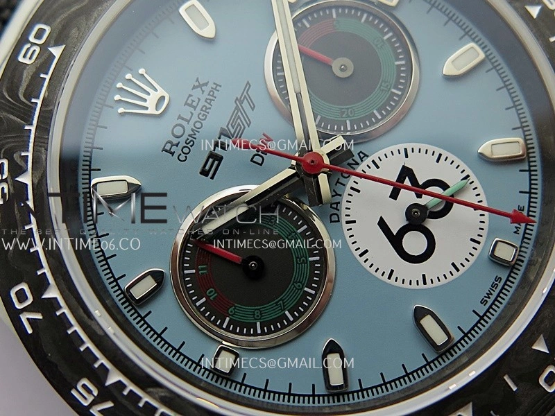 Daytona DIW Porsche 911 S T White Carbon SONIC 1:1 Best Edition Blue Dial on Black Nylon Strap SA4130