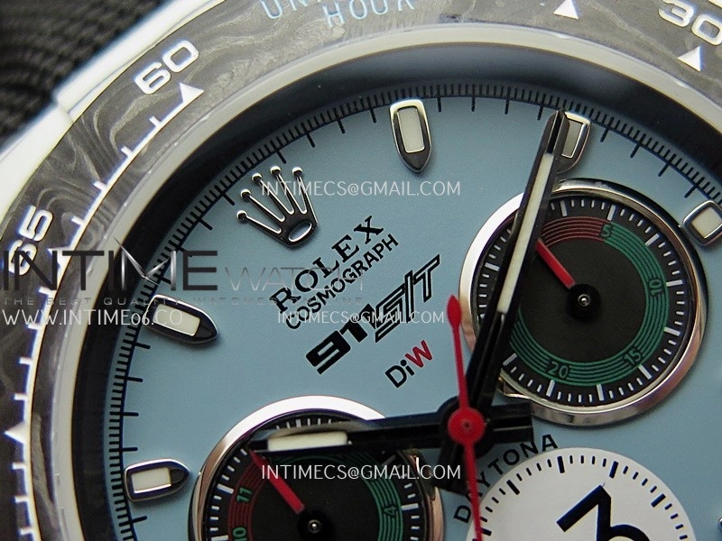 Daytona DIW Porsche 911 S T White Carbon SONIC 1:1 Best Edition Blue Dial on Black Nylon Strap SA4130
