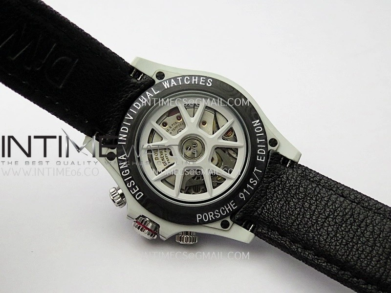 Daytona DIW Porsche 911 S T White Carbon SONIC 1:1 Best Edition Blue Dial on Black Nylon Strap SA4130