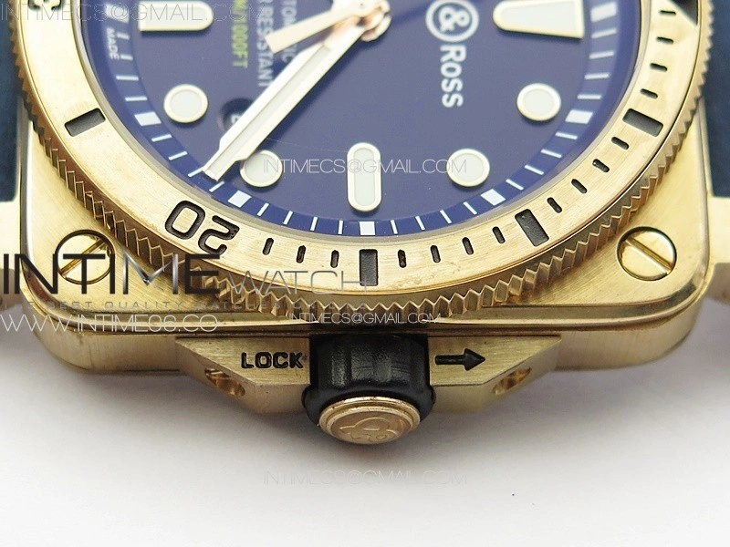 BR 03-92 Diver Bronze B12 1:1 Best Edition Blue Dial on Blue Leather Strap MIYOTA 9015